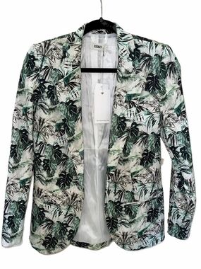 Reiko Green Tropical Leaf Print Blazer